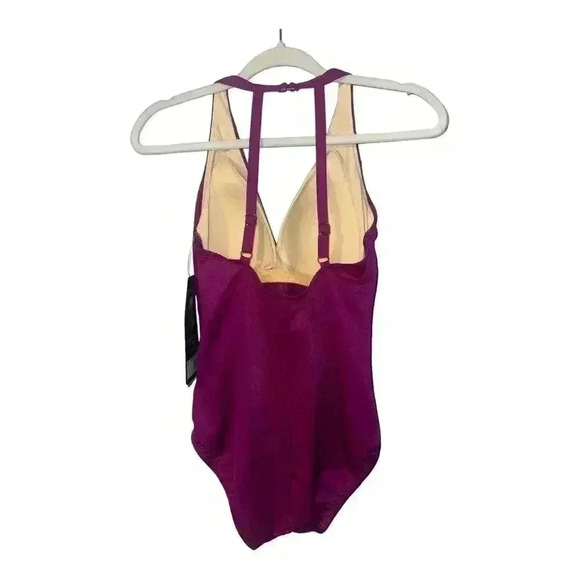 Miraclesuit Rock Solid Wrapsody Magenta One Piece, Size 8 - Picture 4 of 7